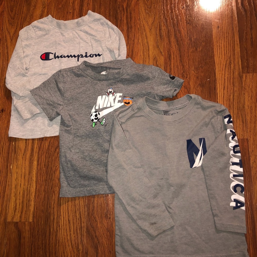 Kids Gray Long Sleeve Shirts